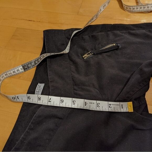 VINTAGE Venus Embroidered flared black pants cotton size 2 A3 - Picture 9 of 12